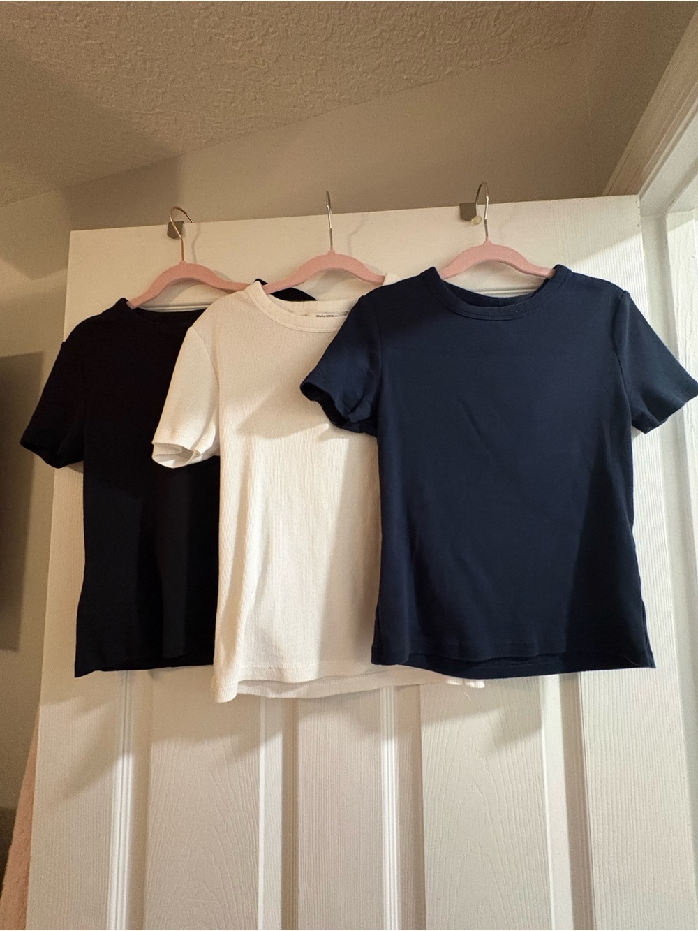 Banana Republic Short Sleeve Tee Trio - Navy, White, Black